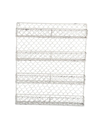 Design Imports 4 Row Chicken Wire Spice Rack In White