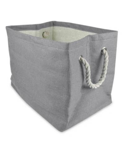 Design Imports Paper Basket Solid Rectangle Medium In Gray
