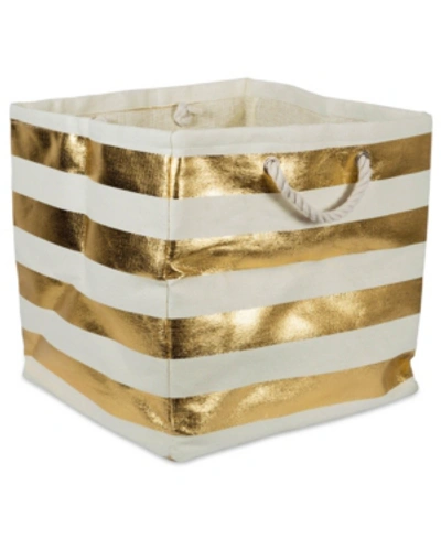 Design Imports Paper Cube Stripe Square In Gold