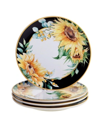 Certified International Sunflower Fields 4-pc. Dinner Plates In Multicolored