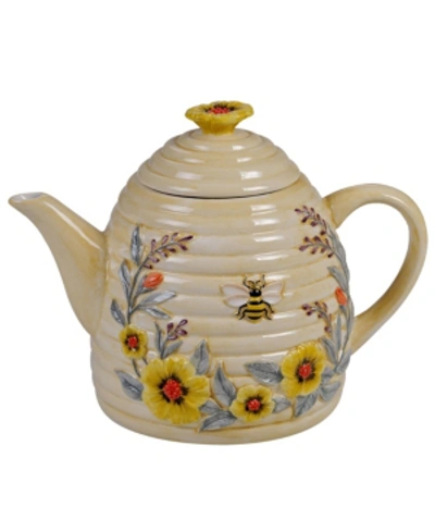 Certified International Bee Sweet 3-d Beehive Teapot In Multicolor