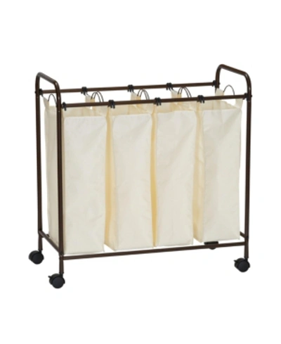 Household Essentials Rolling 4 Bag Laundry Sorter In Bronze