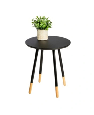 Honey Can Do Round End Table In Black