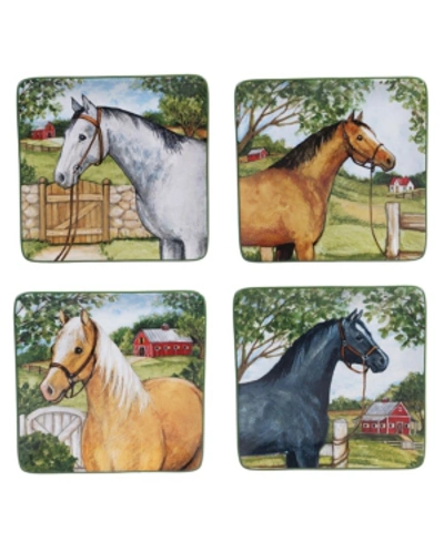 Certified International Clover Farm 4-pc. Salad Plates Asst. In Multicolored