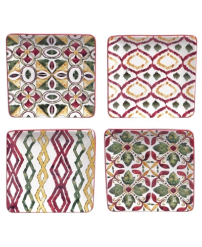 Certified International Napa 4-pc. Canape Plates Asst. In Multicolored