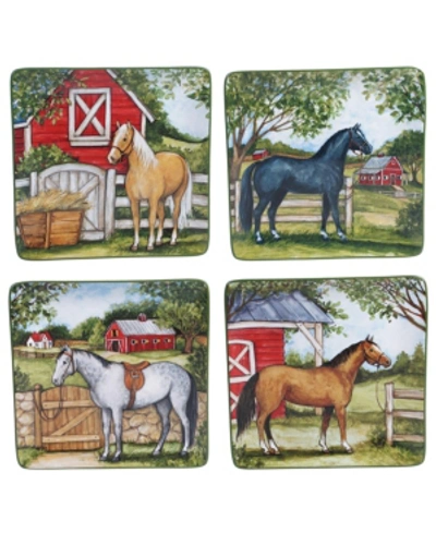 Certified International Clover Farm 4-pc. Dinner Plates Asst. In Multicolored