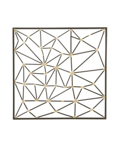 Cosmoliving Modern Style Large Square Metallic And Metal 3d Abstract Art Wall Decor In Black