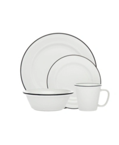 Godinger Bistro Black Band 16-pc Porcelain Dinnerware Set In White