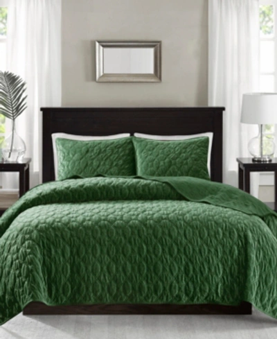 Madison Park Harper Quilted Velvet 3-pc. Quilt Set, King/california King In Green