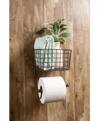 Design Imports Farmhouse Toilet Paper Holder In Gray