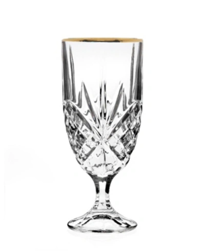 Godinger Dublin Set Of Four Gold Banded Iced Tea Glasses In Clear
