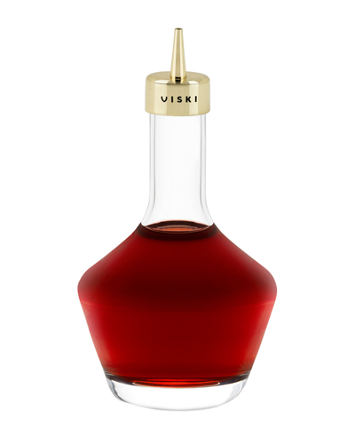 Viski Bitters Bottle With Gold Dasher Top In Clear