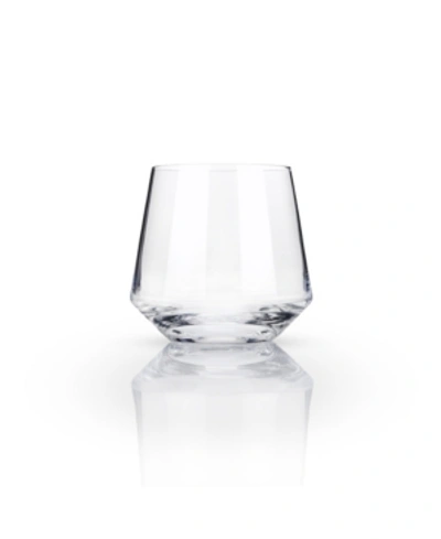 Viski Raye Angled Crystal Tumblers, Set Of 2, 12 oz In Clear