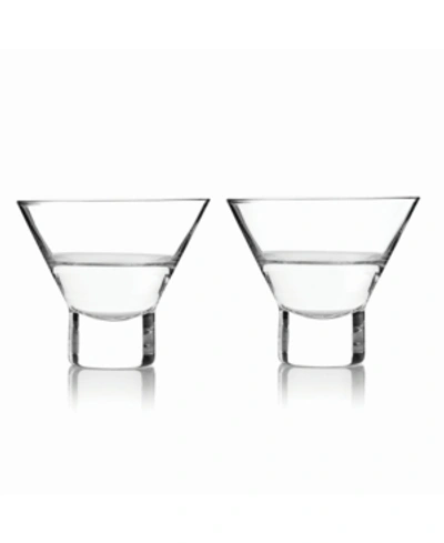 Viski Heavy Base Crystal Martini Glasses, Set Of 2, 7.5 oz In Clear