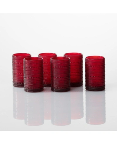 Fortessa Jupiter Ice Beverage Glasses, Set Of 6 In Red