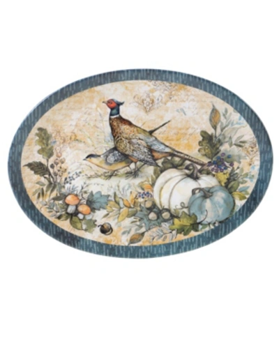 Certified International Harvest Gatherings Oval Platter In Blue