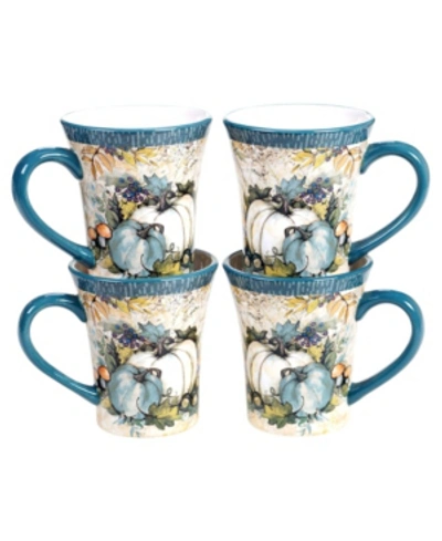 Certified International Harvest Gatherings 4 Piece Mug In Turquoise Aqua