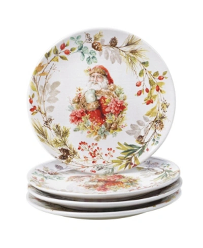 Certified International Christmas Story 4 Piece Dinner Plate In Open White