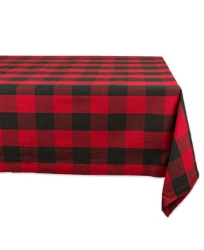 Design Imports Buffalo Check Tablecloth 60" X 104" In Red