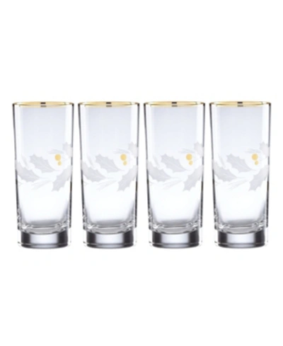 Lenox Holiday Gold 4-piece Highball Glass Set In Clear And No Color