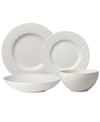 Villeroy & Boch Manufacture Rock Blanc 4pc Plate Set In White