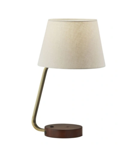 Adesso Louie Charge Table Lamp In Brass