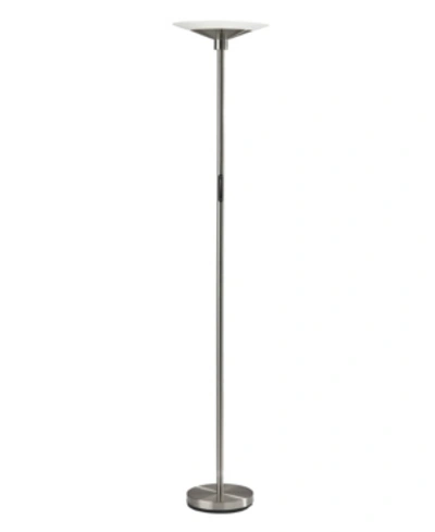 Adesso Solar Led Torchiere In Silver-tone