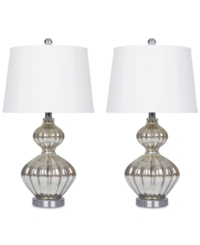 Abbyson Living Venice Set Of 2 Table Lamps In Silver