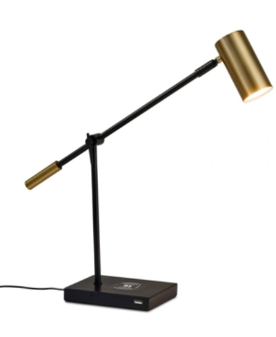 Adesso Collette Led Desk Lamp With Wireless Air Charger & Usb Port In Black