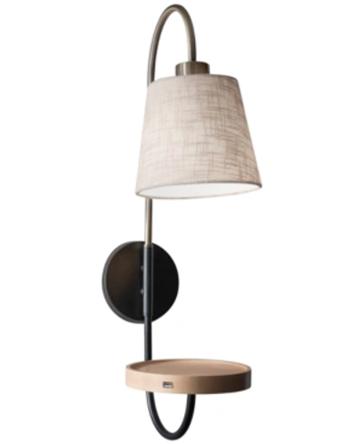 Adesso Jeffrey Wall Lamp With Usb Port In Brass