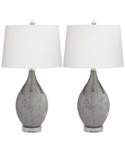 Kathy Ireland By Pacific Coast Set Of 2 Volcanic Table Lamps In Grey