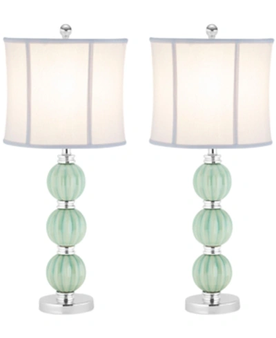 Safavieh Set Of 2 Stephanie Green Globe Lamps