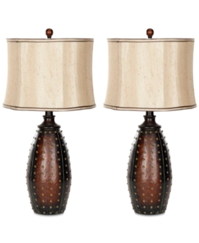 Safavieh Set Of 2 Santa Fe Table Lamps In Brown