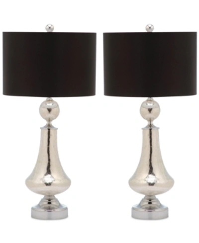 Safavieh Set Of 2 Mercury Crackle Table Lamps In Chrome