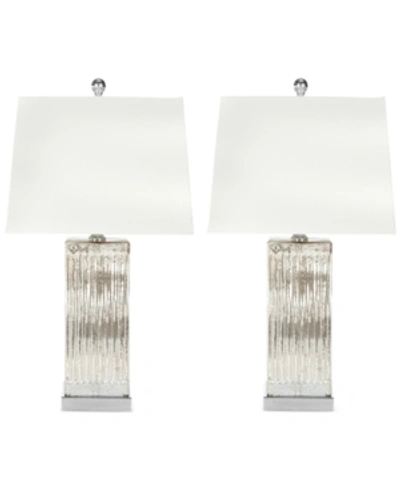 Safavieh Set Of 2 Rock Crystal Table Lamps In Chrome