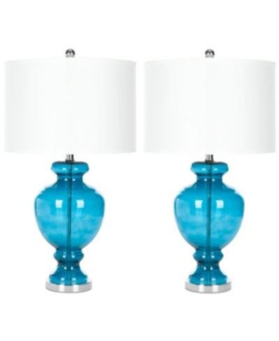 Safavieh Set Of 2 Turquoise Glass Table Lamp