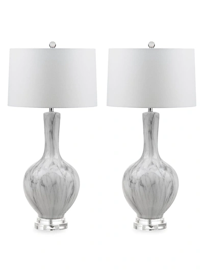 Safavieh Set Of 2 Griffith Table Lamps In White Grey