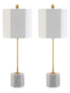 Safavieh Set Of 2 Magdalene Marble Table Lamps In White Gold