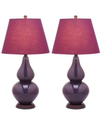 Safavieh Cybil Set Of 2 Table Lamps In Dark Purple
