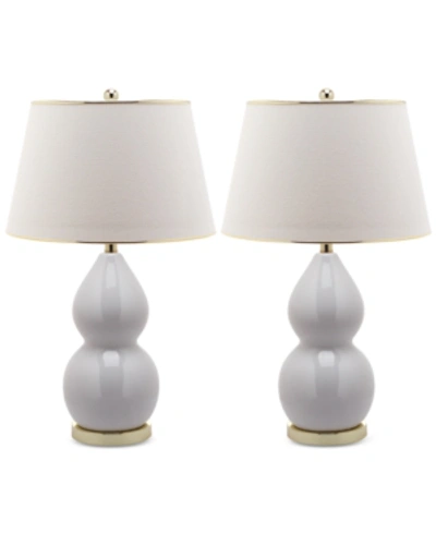 Safavieh Set Of 2 Jill Double Gourd Ceramic Table Lamp In White