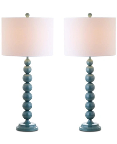 Safavieh Jenna Set Of 2 Table Lamps In Marine Blue
