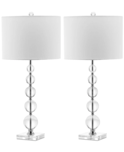 Safavieh Set Of 2 Liam Crystal Ball Table Lamps In Silver