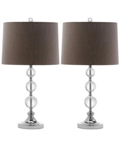 Safavieh Set Of 2 Keeva Crystal Ball Table Lamps In Silver