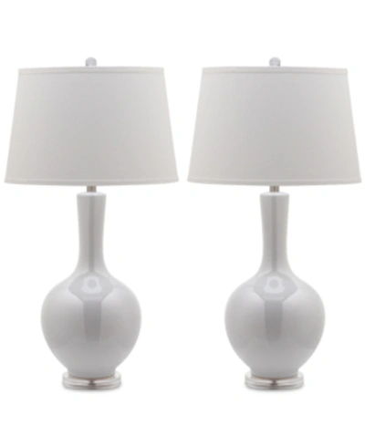 Safavieh Set Of 2 Blanche Gourd Ceramic Table Lamps In White