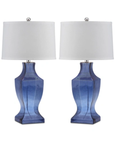 Safavieh Glass Bottom Set Of 2 Table Lamps In Blue