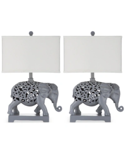 Safavieh Set Of 2 Hathi Table Lamps In Grey