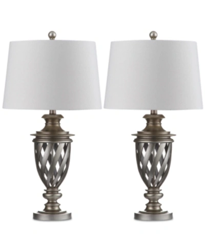 Safavieh Set Of 2 Byron Urn Platinum-tone Table Lamps