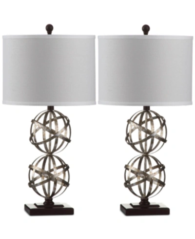 Safavieh Set Of 2 Haley Double Sphere Silver-tone Table Lamps