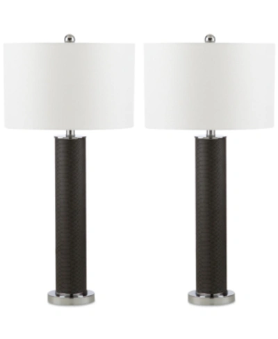 Safavieh Set Of 2 Ollie Table Lamps In Grey Faux Snakeskin