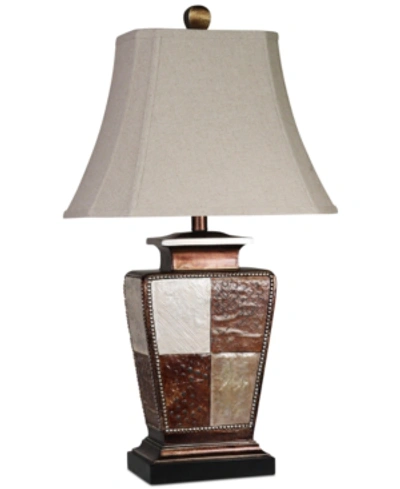 Stylecraft Austin Patchwork Table Lamp In Brown